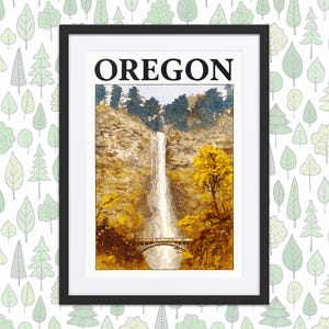 Big Falls Oregon - Gerahmter Druck