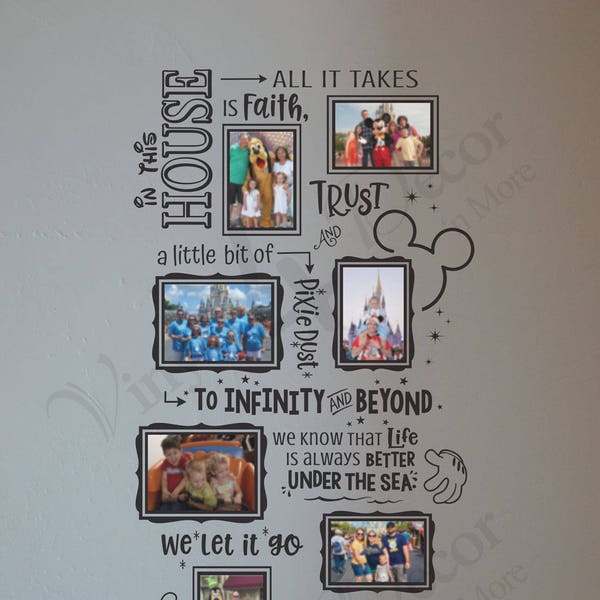 In this house We do Disney Photo Collage Wall Decal BC838