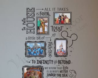 In this house We do Disney Photo Collage Wall Decal BC838