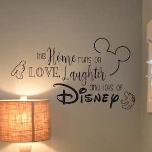 This house runs on love laughter and Disney Vinyl Sticker for IKEA RIBBA FRAME 
