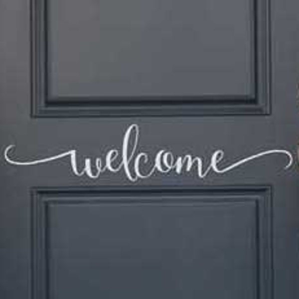 Welcome - Porch Sign - Vinyl Decal - Vinyl Lettering Sticker Decal - Home Decor Door Sign KW1259