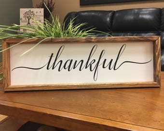 Thanksgiving Sign, Thankful Wall Decal Farmhouse Sticker, vinyl sticker DECAL ONLY. This does NOT include the board BC837