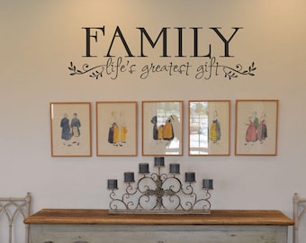 Family Life's greatest gift vinyl wall lettering sticker decal home decor KW098