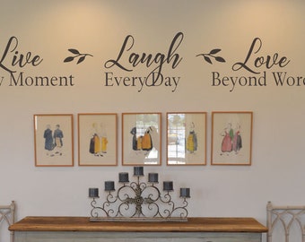 Live Laugh Love Wall Decal: Home Decor Vinyl Lettering BC842