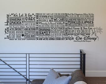 We Do Disney, Disney wall decal quote, wall decal vinyl wall sticker home decor Walt Disney vinyl lettering BM634