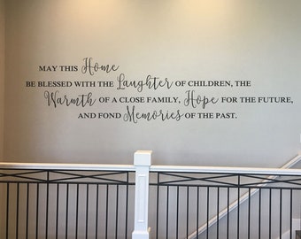 May this home be blessed with the laughter decal wall lettering sticker home decor BC773