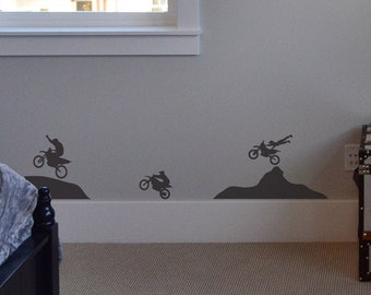 Dirt Bike Wall Decal, custom vinyl lettering wall words stickers home decor vinyl decor sport decal gifts/for/him IM060