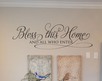 Bless This Home Wall Decal Sticker Home Decor RC009