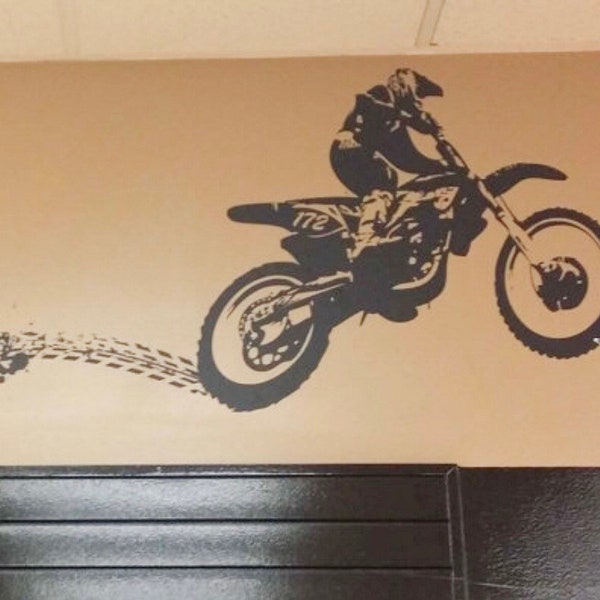 Dirt Bike Wall Decal Etsy