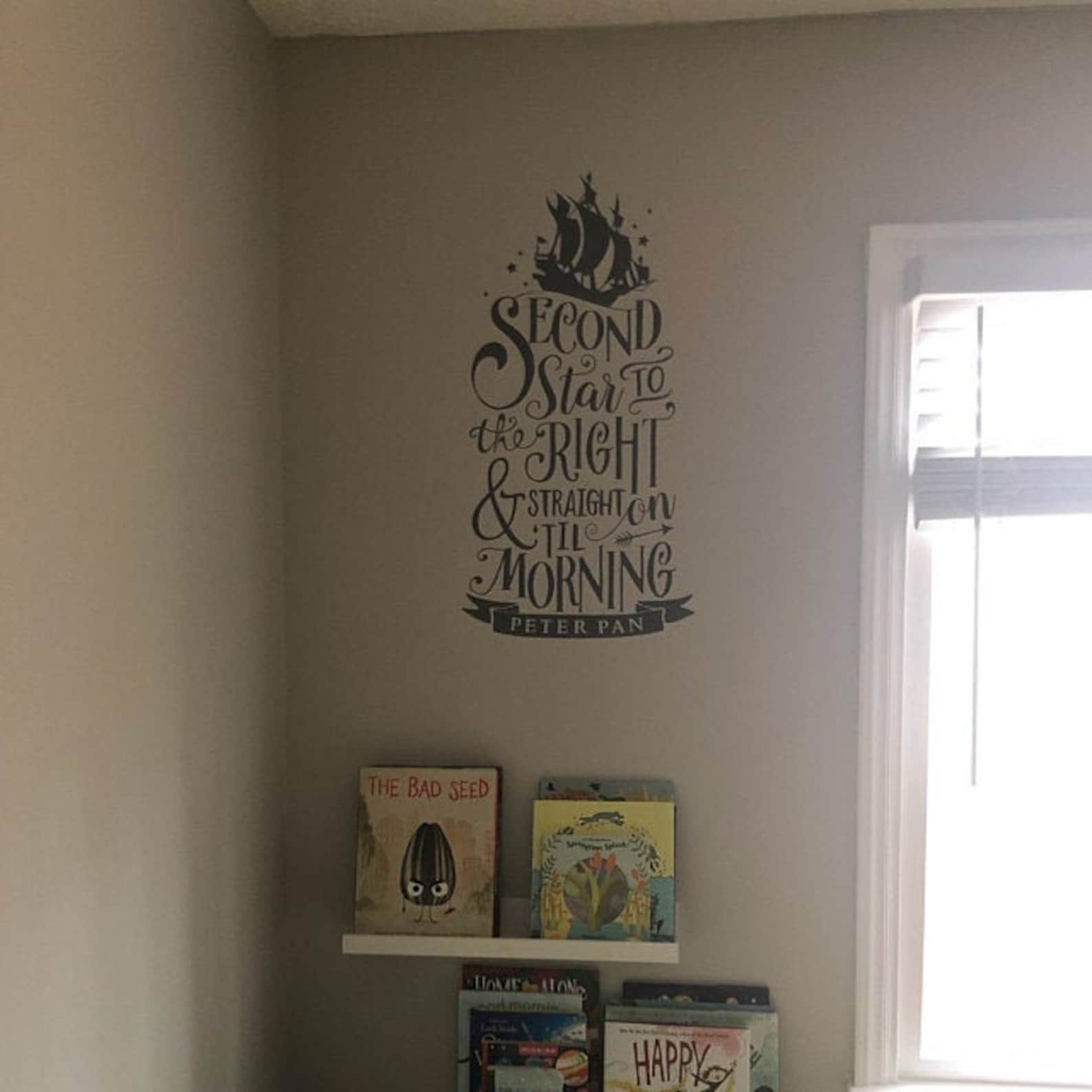 Disney Second Star to the Right Quote Peter Pan,decal Wall Stickers ...