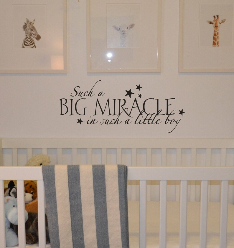 Little Boy Wall Decal Big Miracle Vinyl Lettering Image 0