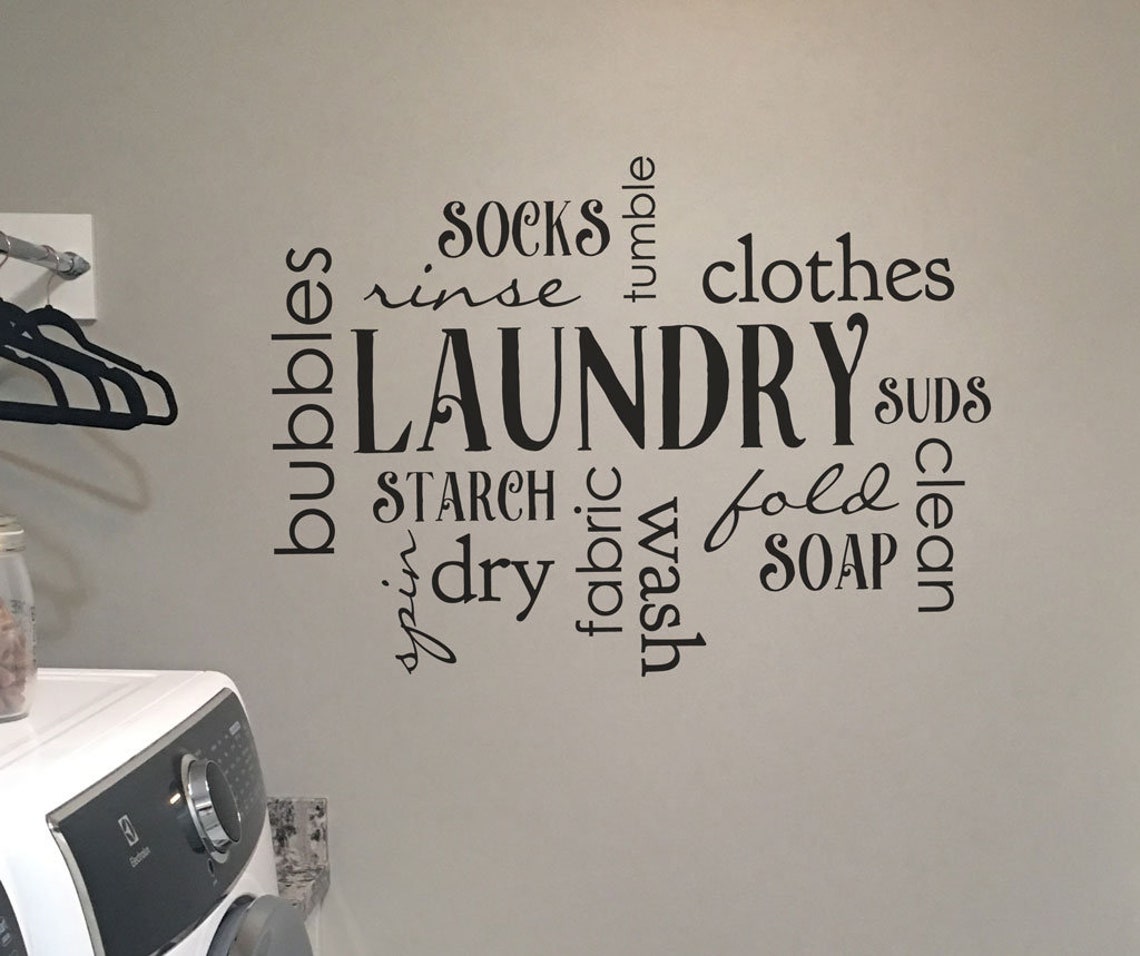 Laundry Decal Collage of Lots of Laundry Terms Vinyl Decal Etsy
