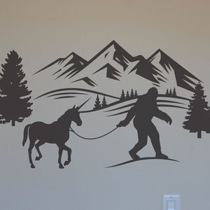 Unicorn and Sasquatch Car Window Decal DW127