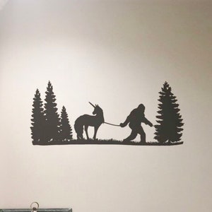 Decalque de carro adesivo de unicórnio e Sasquatch DW126