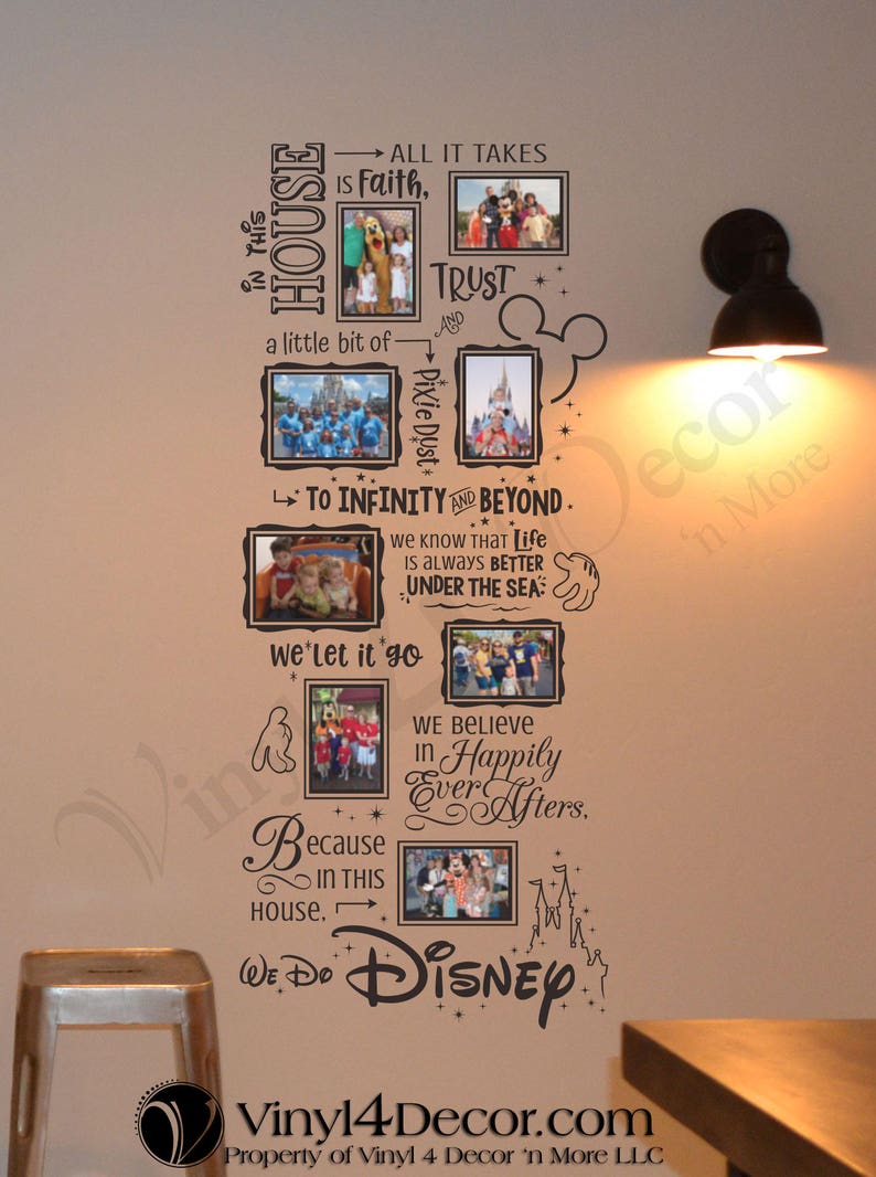 Adhered with glue dots In this house We do Disney Photo Collage for 4 x 6 and 5 x 7 photos BC838