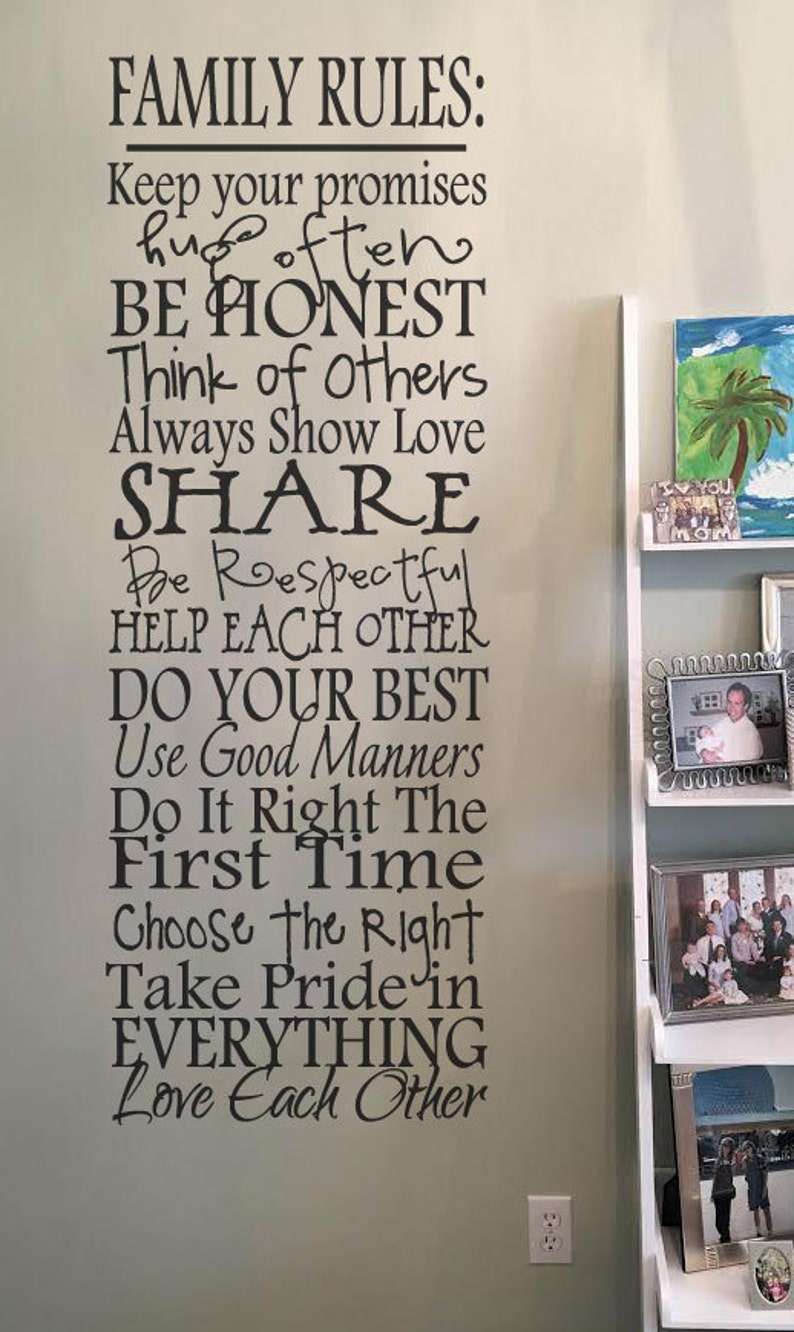 Family rules wall decal We are family BC545 Etsy