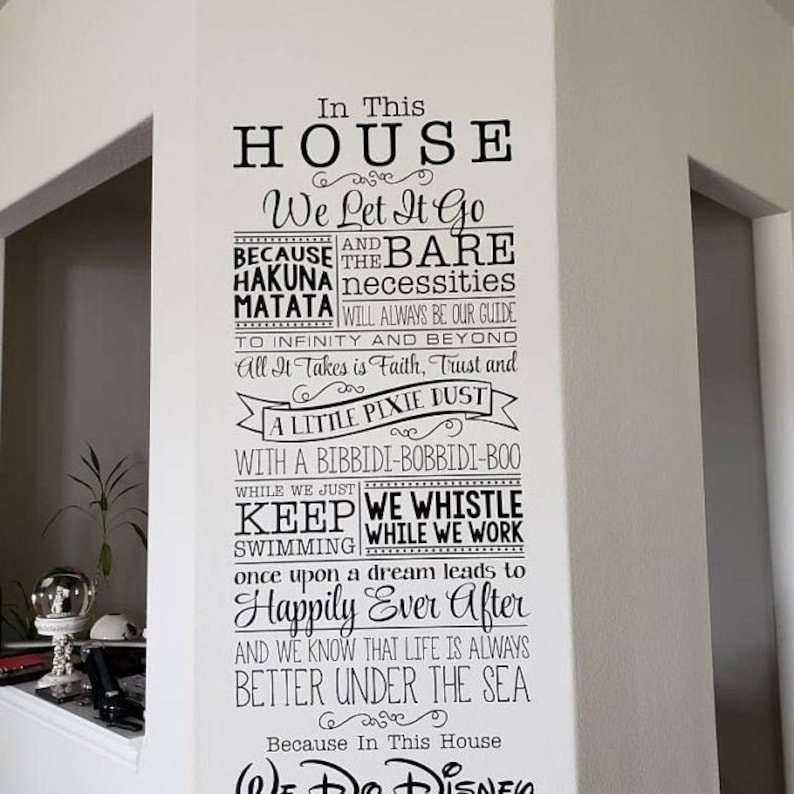 We Do Disney, Disney wall decal quote wall decal vinyl wall sticker home decor Walt Disney vinyl lettering BM544 image 6