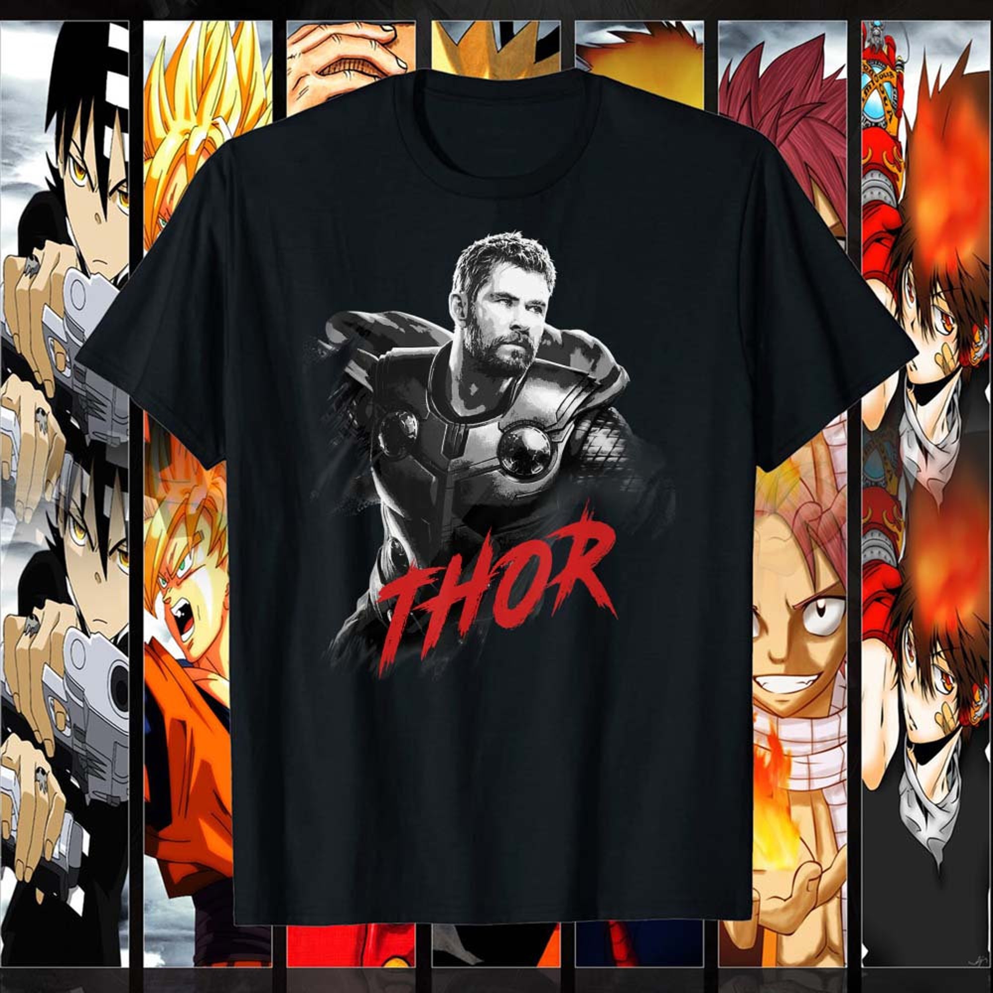 Marvl Avengers Thor Tonal Portrait Graphic Unisex T-Shirt