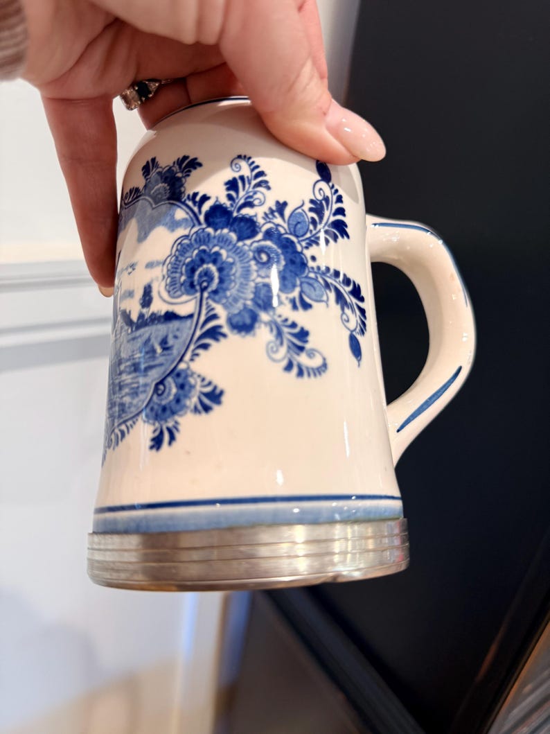Hand-painted Delft Blue Beer Mugs – Holland Porcelain Mugs - Etsy
