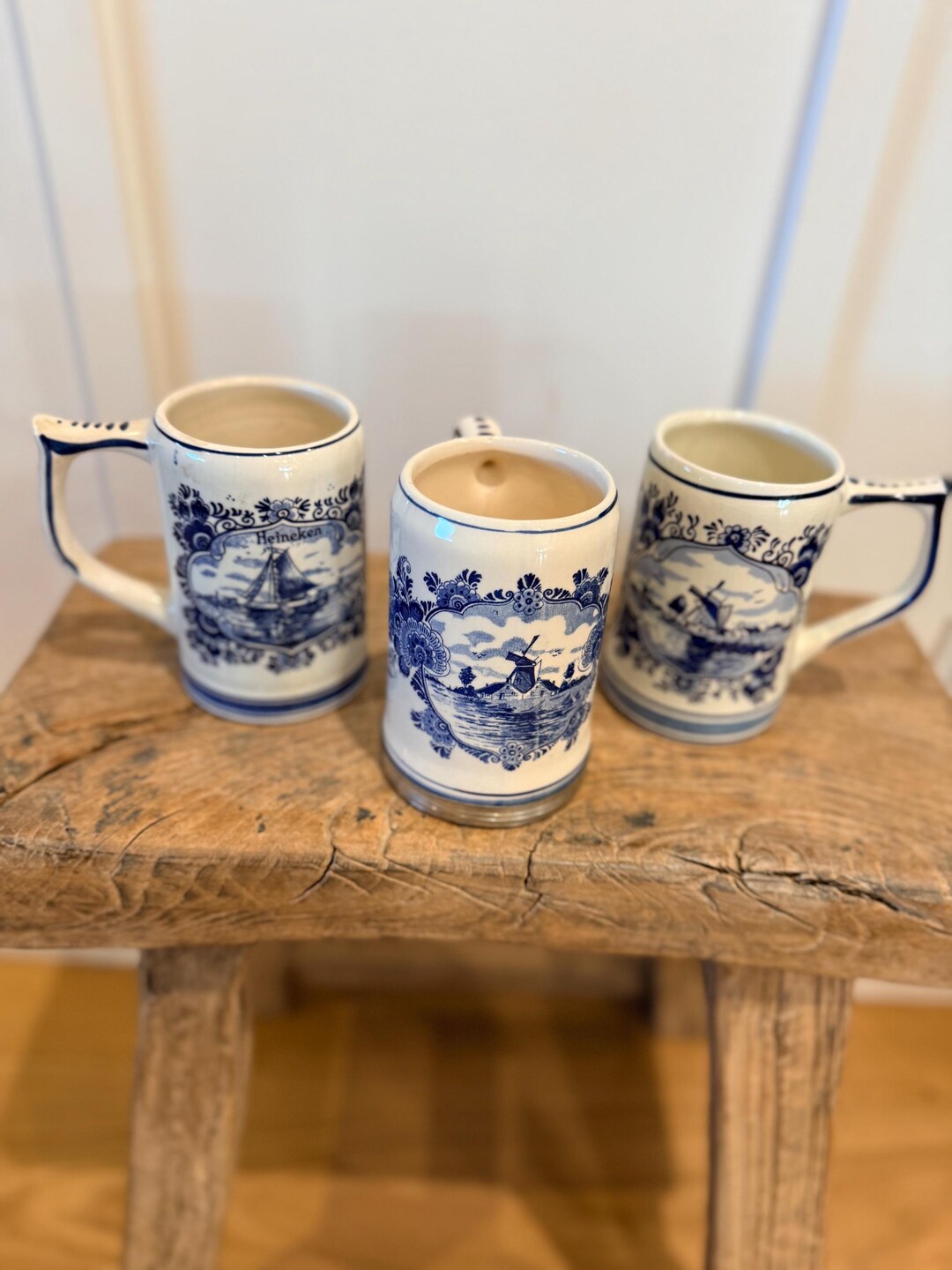 Hand-painted Delft Blue Beer Mugs – Holland Porcelain Mugs - Etsy