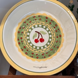 Rare Mary Engelbreit 12" Pie Plate - Vintage Collectible Bakeware
