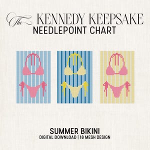 Summer Needlepoint Pattern Bundle | Bikini Chart Set | Preppy Beach Needlepoint Designs PDF