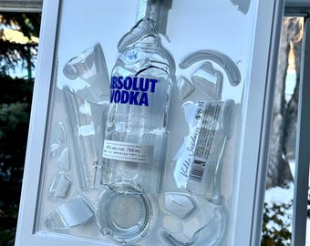 Absolut Vodka Flasche Kunst | Handgefertigte Glaswand Dekor