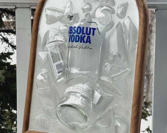 Absolut Vodka Bottle Art | Handmade Glass Wall Decor