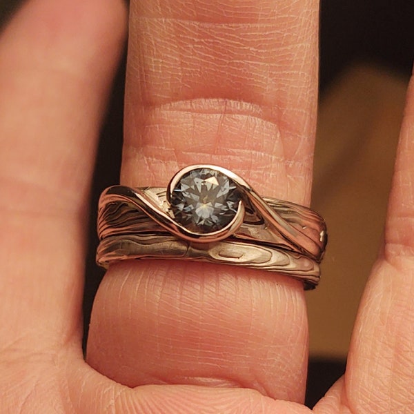 Wave Engagement Ring Etsy