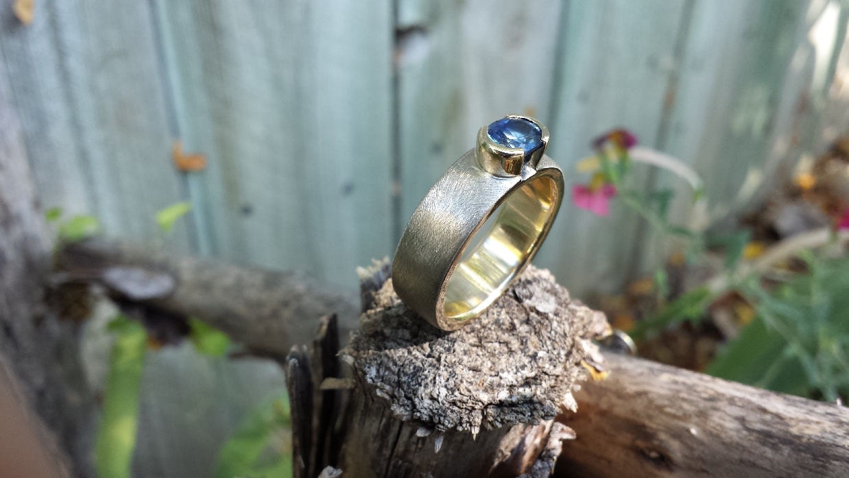 マウチュ M Ring2点セット(ゴールド×シルバー) Chunky Two Tone 14k White Gold and 14k Yellow Gold With