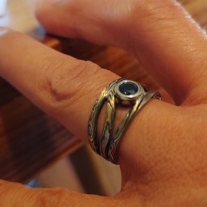 Unique Custom Engagement Ring With Nature Inspiration in Mokume Gane - Etsy