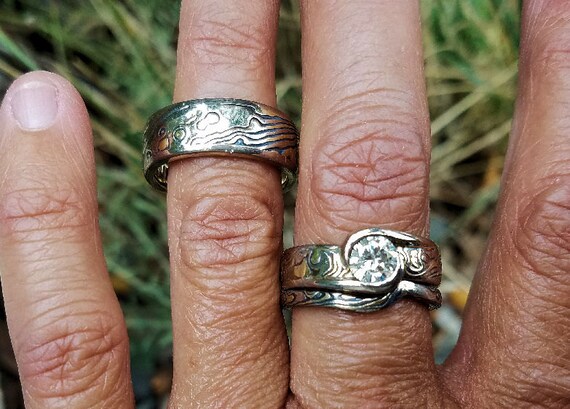 Custom mokume gane rings deals
