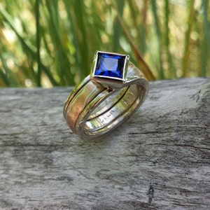 Ring Guard for Princess Cut Moissanite With Band Tri Color - Etsy