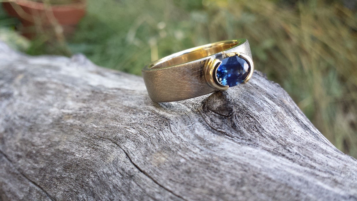 マウチュ M Ring2点セット(ゴールド×シルバー) Chunky Two Tone 14k White Gold and 14k Yellow Gold With