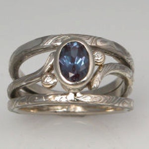 Custom Designed Unique Mokume Gane Ring Made to Order