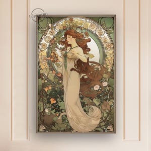 Affiche vintage d'Alphonse Mucha | Impression sur toile | Décoration murale | Décoration home cinéma | Idée cadeau