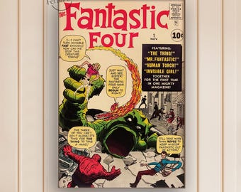 Fantastic-Four Retro Poster | Canvas Print | Film Wall Art | Home Theater Decor | Holiday gifts | Wall Murals