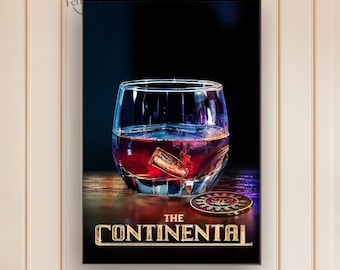 The Continental From the World of John Wick Poster | Canvas Print | Film Wall Art | Home Theater Decor | Movie Lover Gift Idea