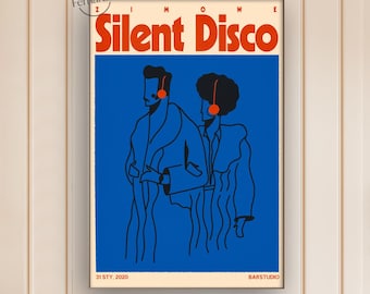Silent Disco Art Music Posters | Art Canvas Prints | Home Theater Decor | Birthday Gifts | Wall Murals