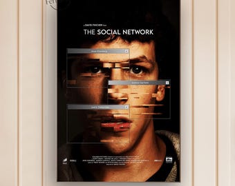 The Social Network Movie Poster | Canvas Print | Film Wall Art | Home Theater Decor | Movie Lover Gift Idea