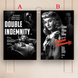 Double Indemnity Movie Poster | Canvas Print | Film Wall Art | Home Theater Decor | Movie Lover Gift Idea