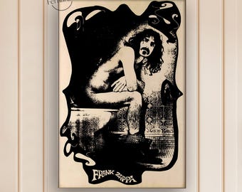 Frank Zappa on the Toilet Poster | Canvas Print | Film Wall Art | Home Theater Decor | Birthday Gift | Wall Murals