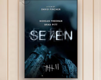 SE7EN Movie Poster | Canvas Print | Film Wall Art | Home Theater Decor | Movie Lover Gift Idea