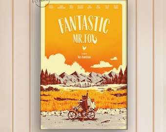 Fantastic Mr. Fox Movie Poster | Canvas Print | Film Wall Art | Home Theater Decor | Movie Lover Gift Idea