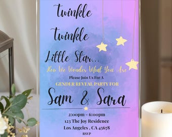 Twinkle Twinkle Little Star How We Wonder What You Are Gender Reveal Party