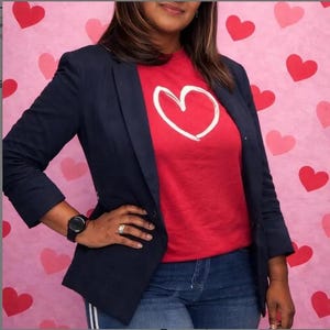 Maglietta con sentimento romantico e silenzioso / Maglietta in jersey morbido per tutti i giorni