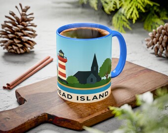 Hilton Head Island Küstenbecher | Strand Souvenir Kaffeetasse | "Bunter ""Hilton Head Island"" Becher."