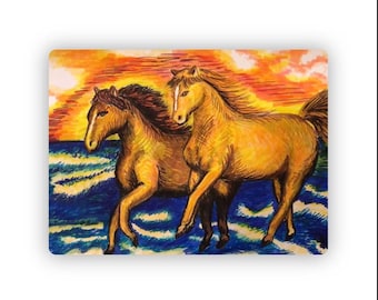 Vinyl Waterproof Sticker,  Wild Horses, Syracuse NY, Mixed media, decal, water bottle candy, laptop stickers, Horse Sticker, Animal Stickers