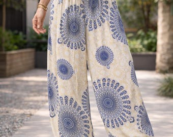 Boho Mandala Harem Pants | Lightweight Yoga Trousers for Festivals, Alibaba Trouser