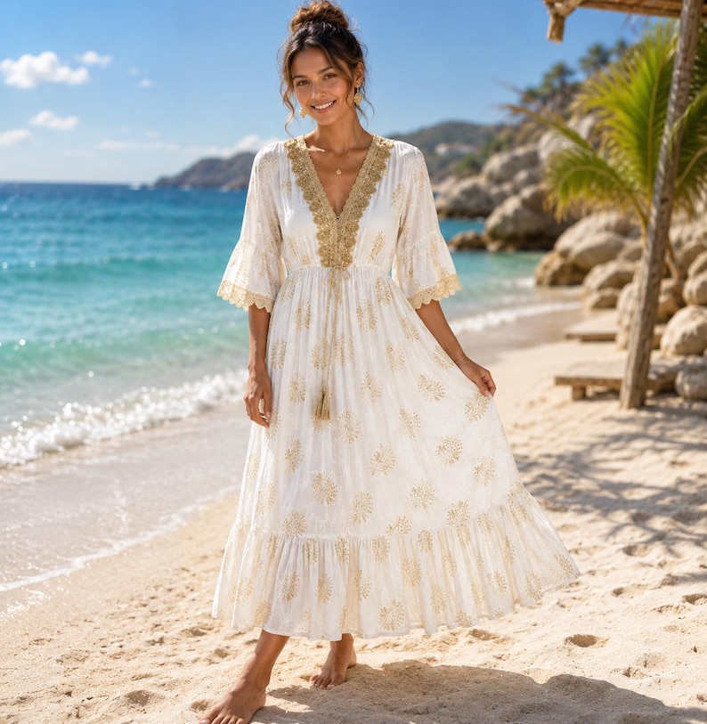 andrea iyamah dress ILORA Floral dresses casual Color:Metallic gold x-small